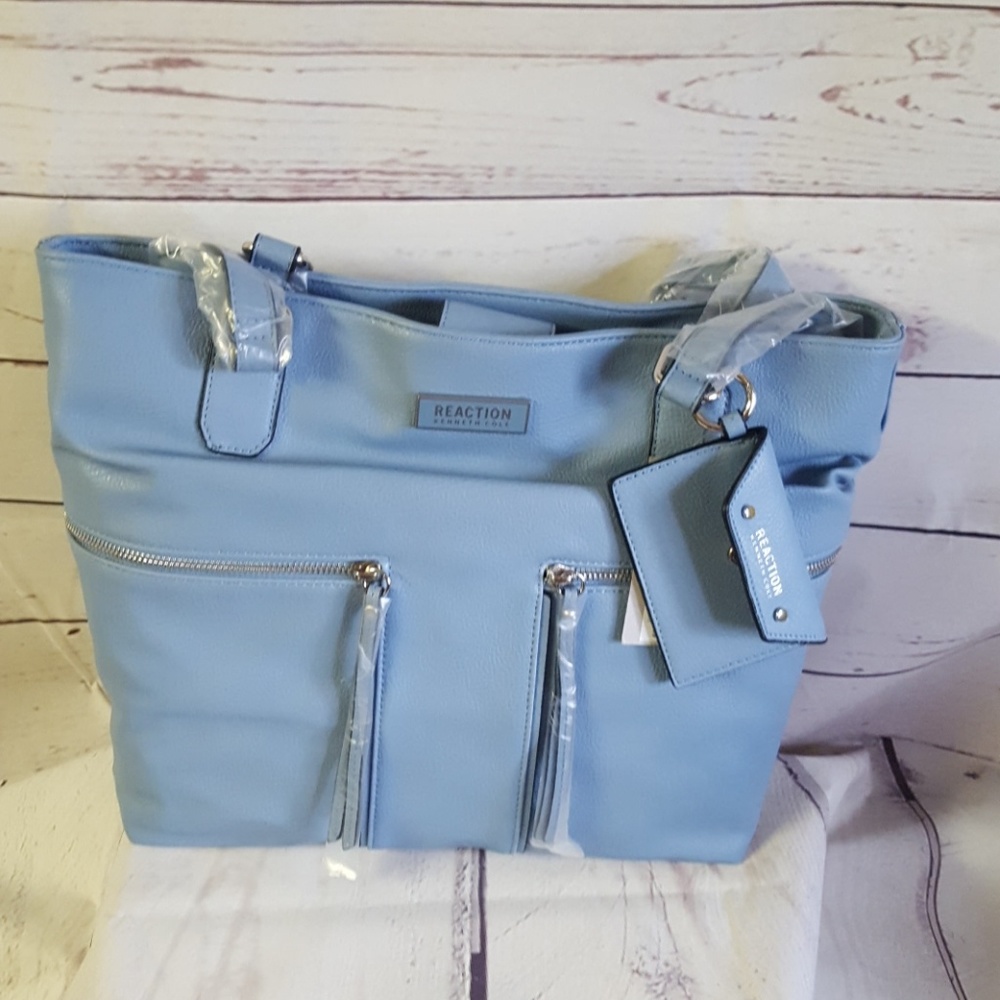 Kenneth Cole denim blue tote purse